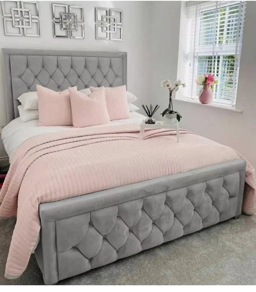 Regal Upholstred Plush Velvet Bed