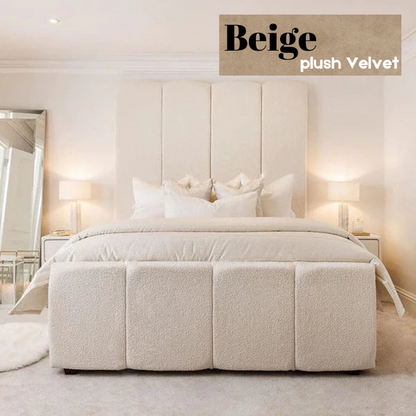 Beige Luxury Panelled Bed