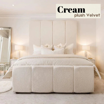 Cream Boucle Bed