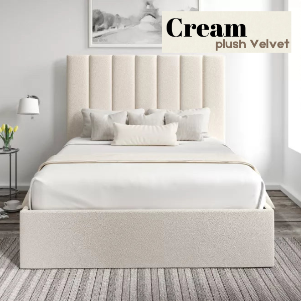 Cream Ivory Upholstered Bed Frame