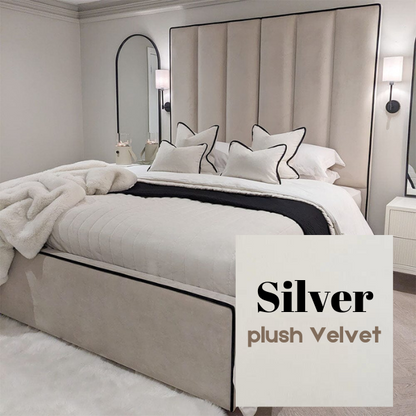 Silver Plush Velvet Bed