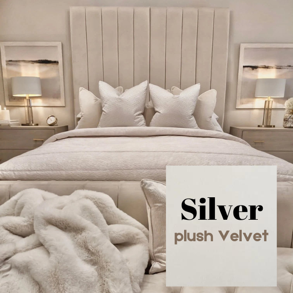 Silver Plush Velvet Bed