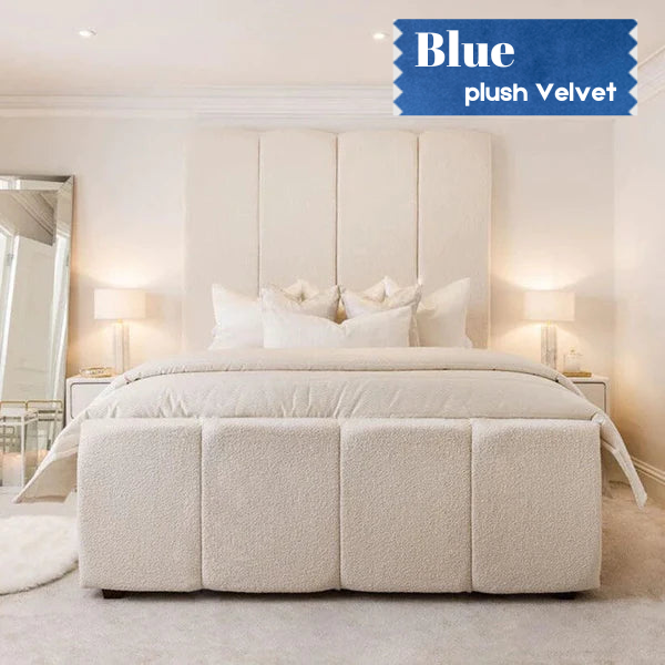 Blue Luxury Panelled Bed