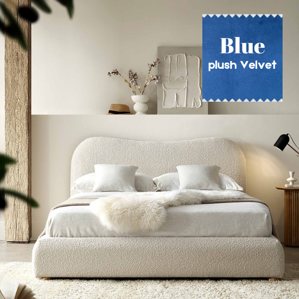 Blue Boucle Bed