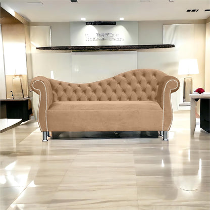 Beige Chaise Lounge Sofa