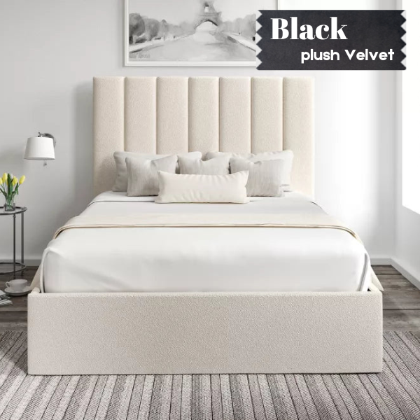 Black Ivory Upholstered Bed Frame