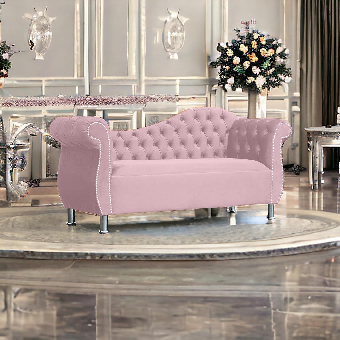 Pink Chaise Lounge Sofa