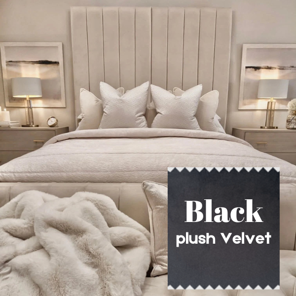 Black Plush Velvet Bed