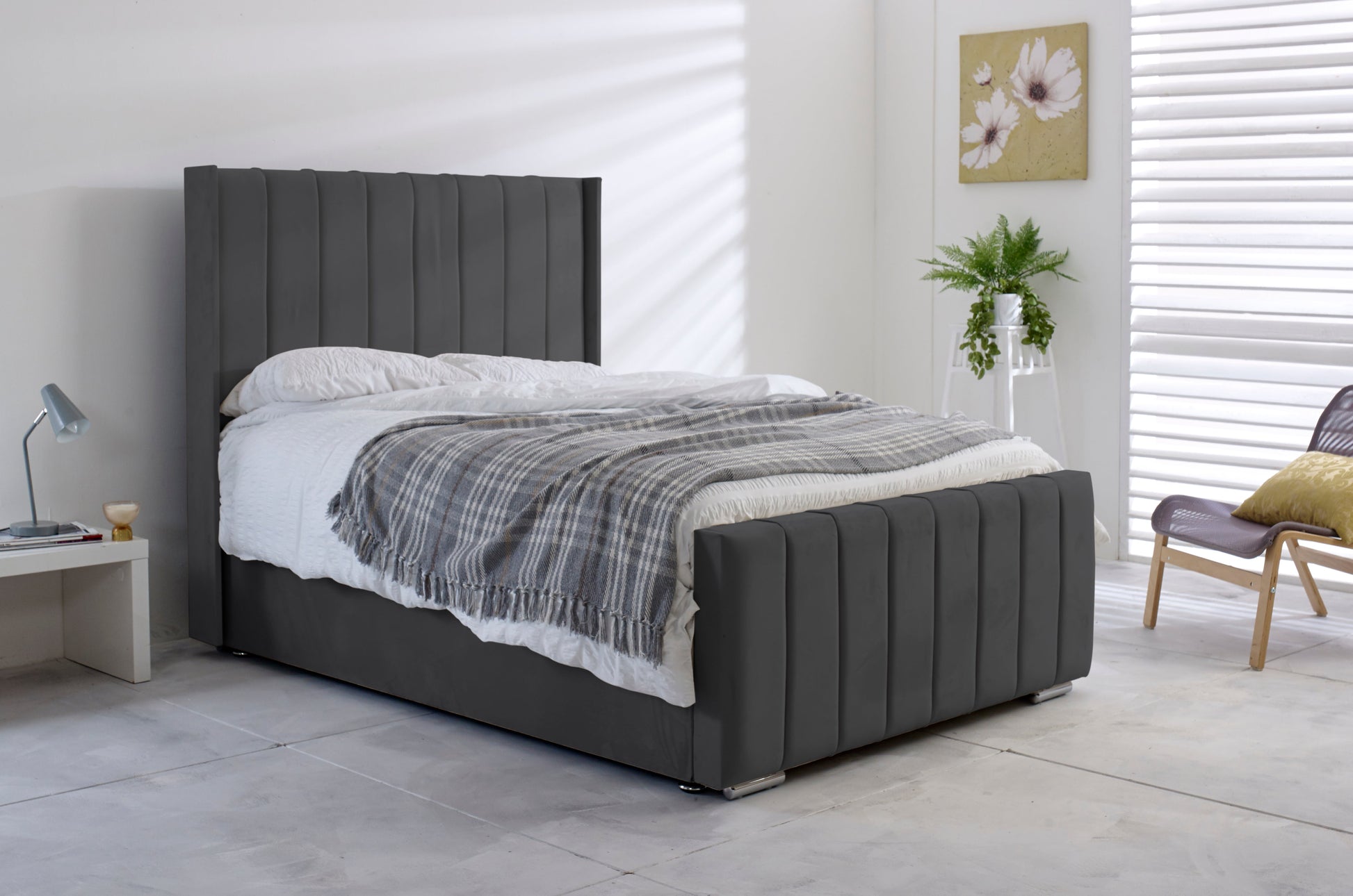 velvet ottoman bed