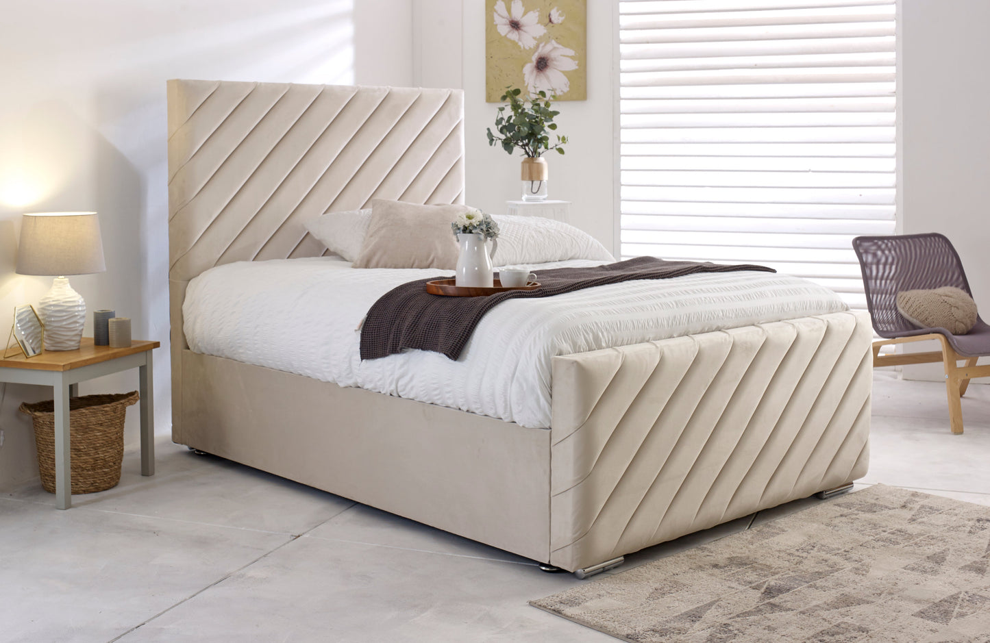 grey ottoman bed