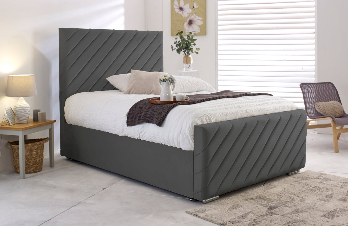 grey ottoman bed