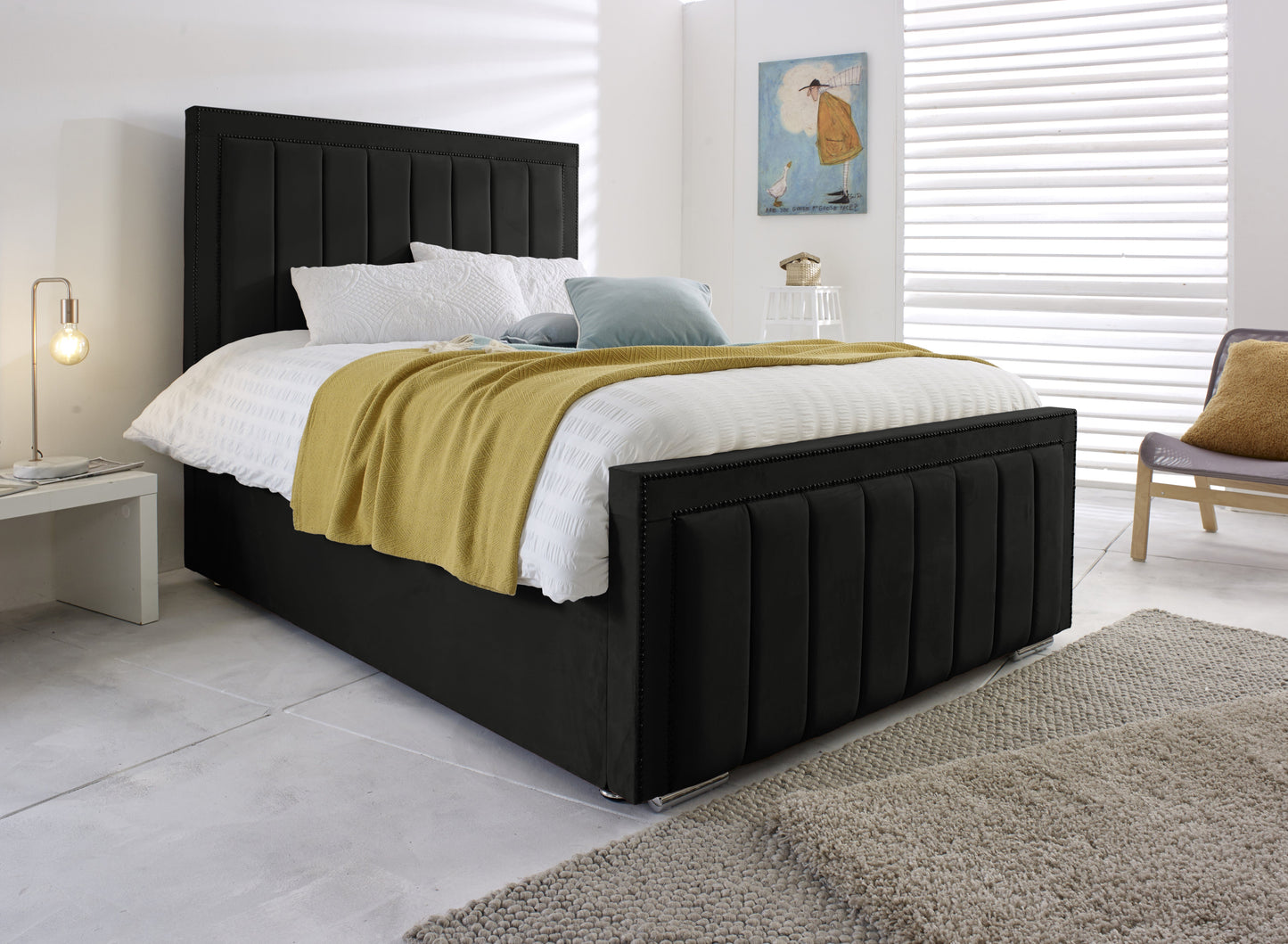 black double bed frame