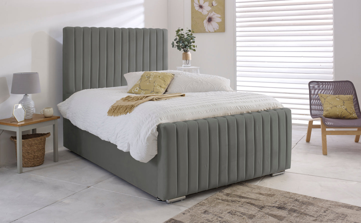 Silver Ottoman Bed