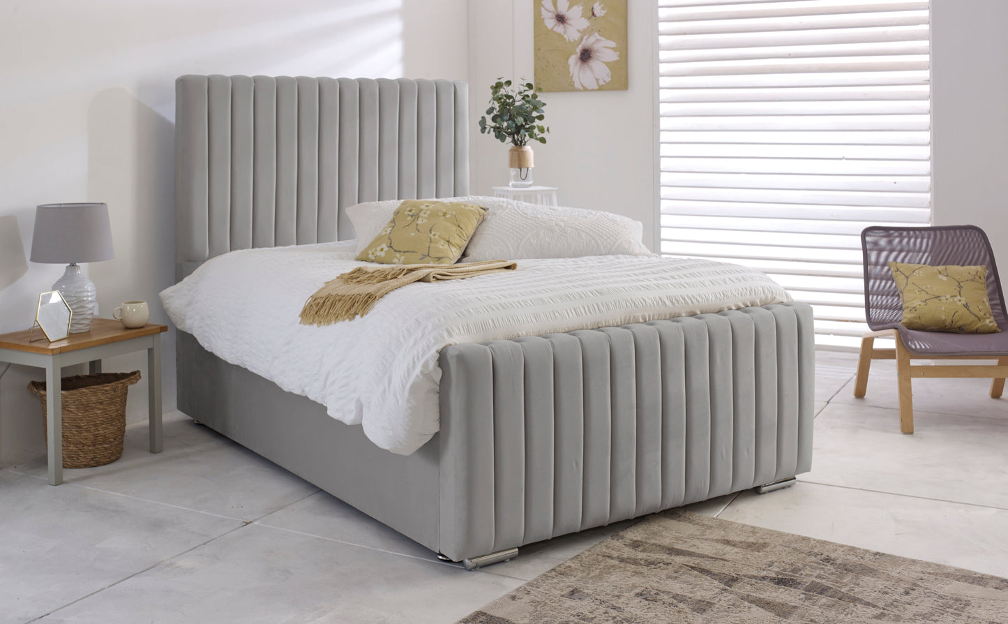 Silver Ottoman Bed