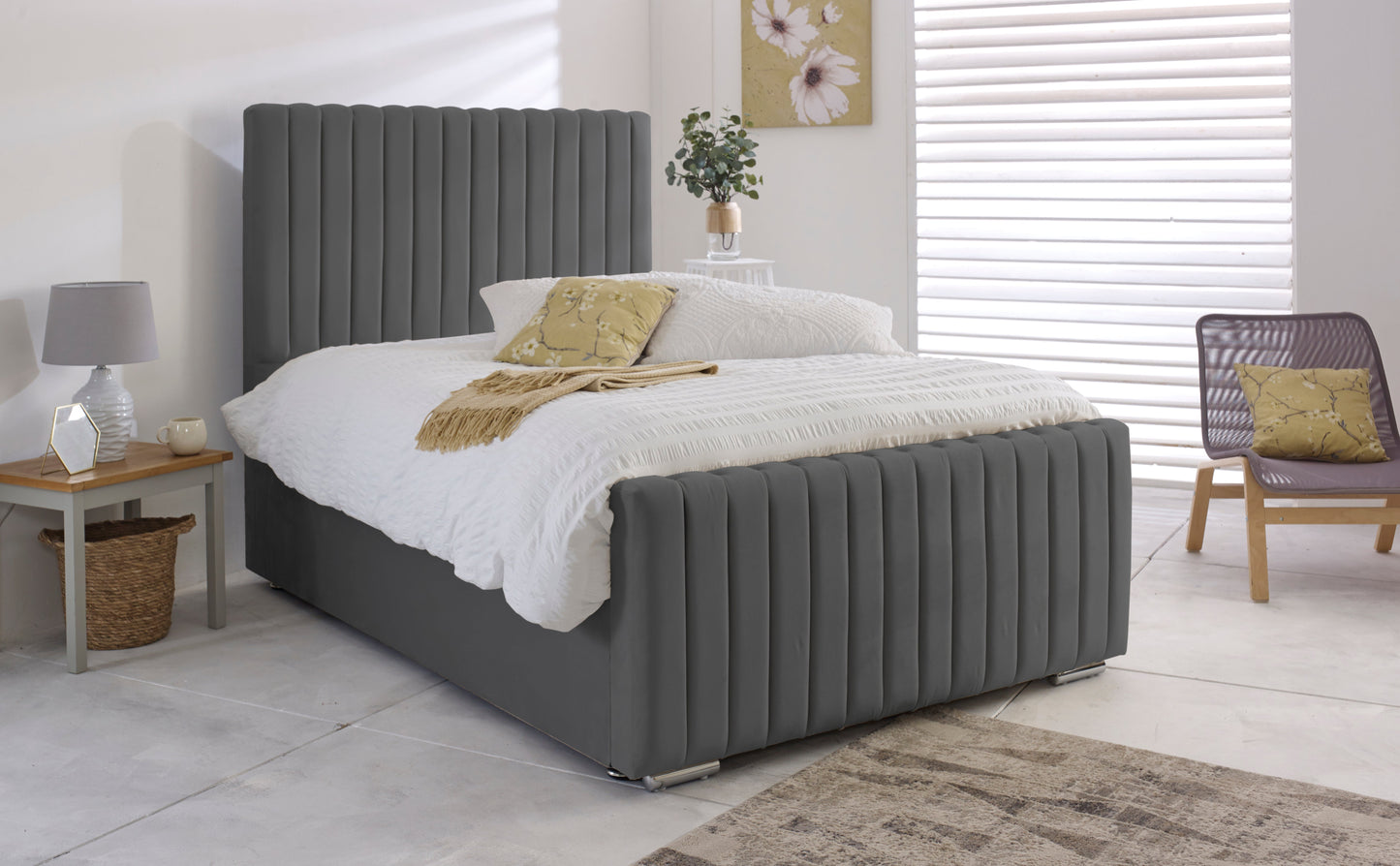 Silver Ottoman Bed