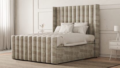 Lined Wingback Bed Frame