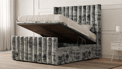 Lined Wingback Bed Frame