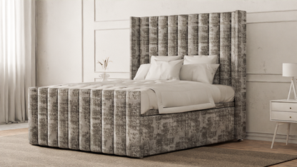 Lined Wingback Bed Frame