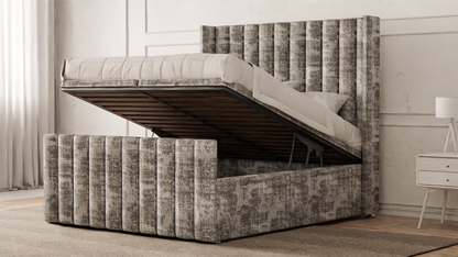 Lined Wingback Bed Frame