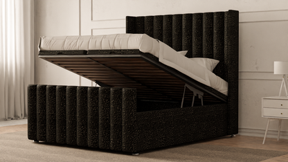 Lined Wingback Bed Frame