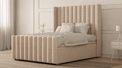 Lined Wingback Bed Frame
