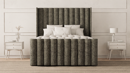 Lined Wingback Bed Frame