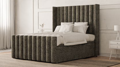 Lined Wingback Bed Frame