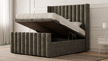 Lined Wingback Bed Frame