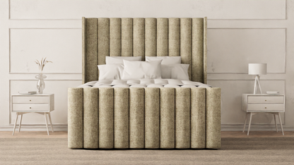 Lined Wingback Bed Frame