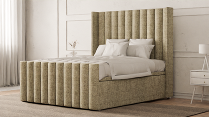 Lined Wingback Bed Frame