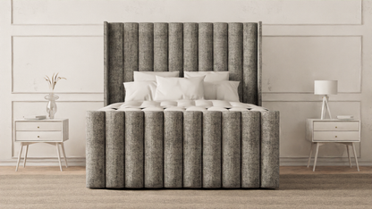 Lined Wingback Bed Frame