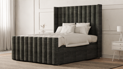 Lined Wingback Bed Frame