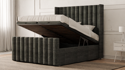Lined Wingback Bed Frame