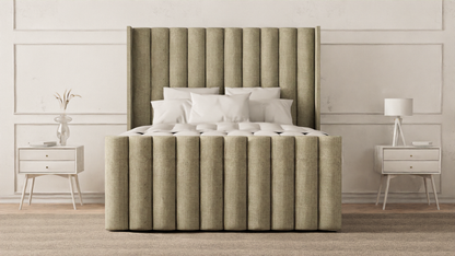 Lined Wingback Bed Frame