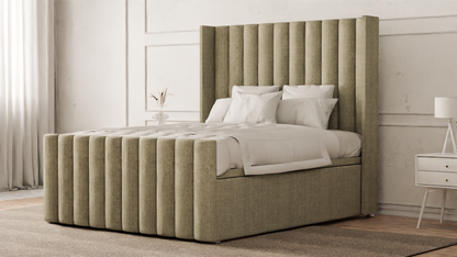Lined Wingback Bed Frame