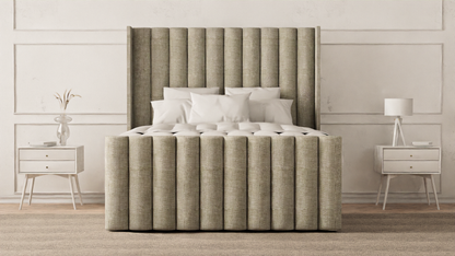 Lined Wingback Bed Frame