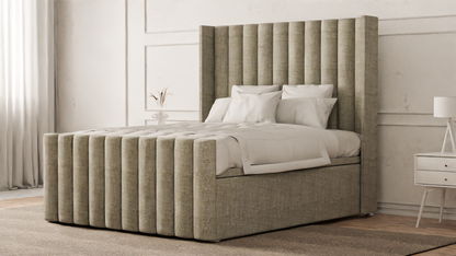 Lined Wingback Bed Frame