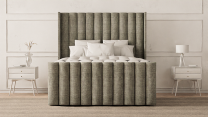 Lined Wingback Bed Frame