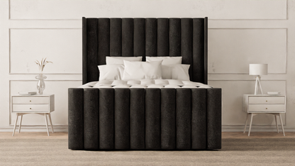 Lined Wingback Bed Frame