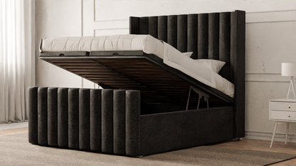 Lined Wingback Bed Frame