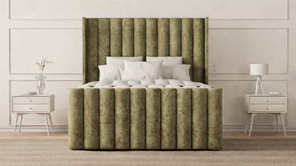 Lined Wingback Bed Frame