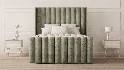 Lined Wingback Bed Frame