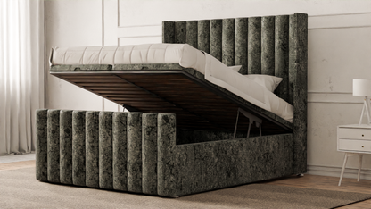 Lined Wingback Bed Frame