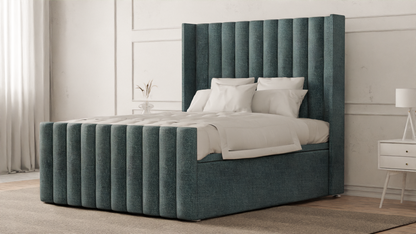 Lined Wingback Bed Frame