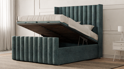 Lined Wingback Bed Frame
