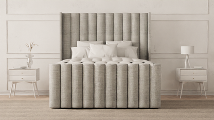 Lined Wingback Bed Frame