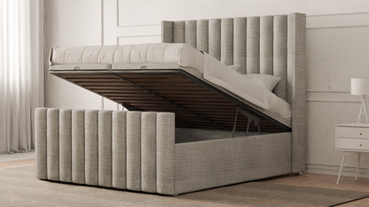 Lined Wingback Bed Frame
