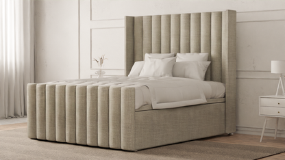 Lined Wingback Bed Frame