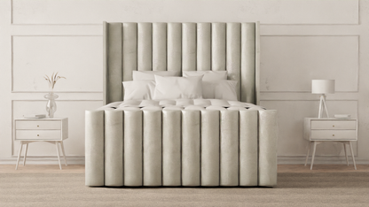 Lined Wingback Bed Frame