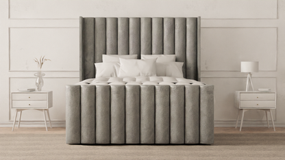 Lined Wingback Bed Frame